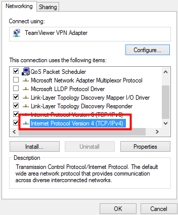 Настройка параметров IPv4