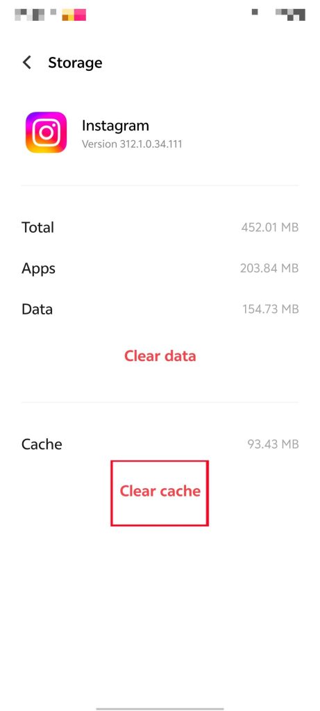 Tap "Clear cache" on Android