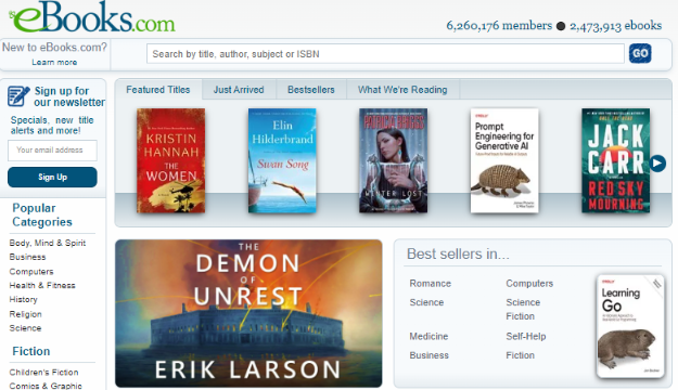 eBooks.com: 複数のカテゴリーにわたる無料電子書籍