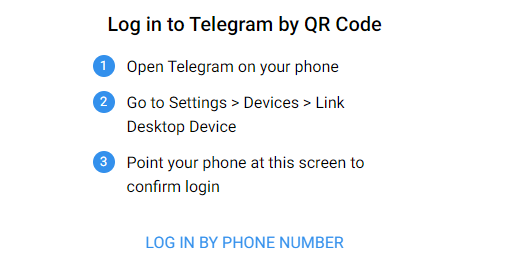 Escanea el código QR para iniciar sesión en Telegram Web
