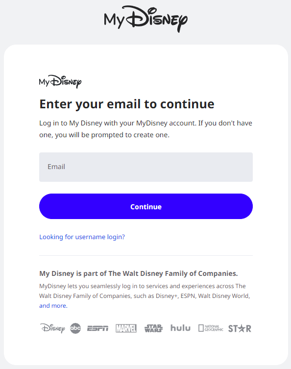 Создание учетной записи Disney+