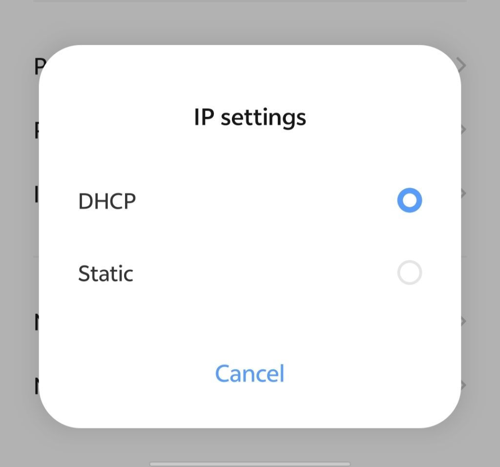 Tap “Static”