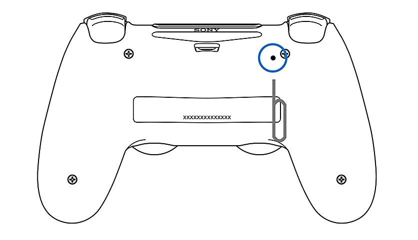 Кнопка сброса контроллера PS4