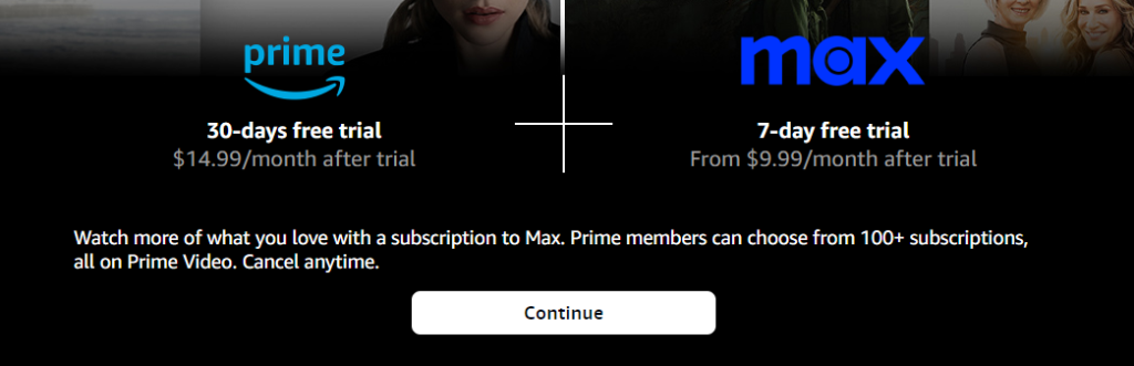 Get HBO Max Free Trial from Amazon Prime Video