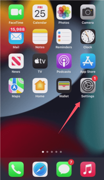 iPhone에서 “설정” 앱을 탭하세요.