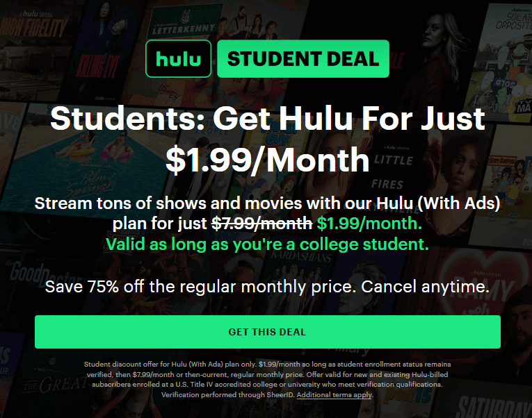 Get the Discount Through Hulu