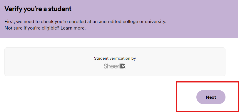 Select the “Next” Button