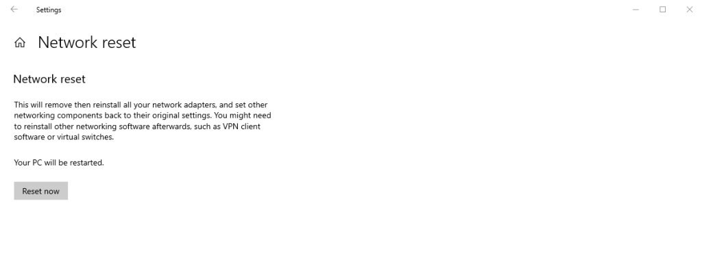 Reset Network Settings