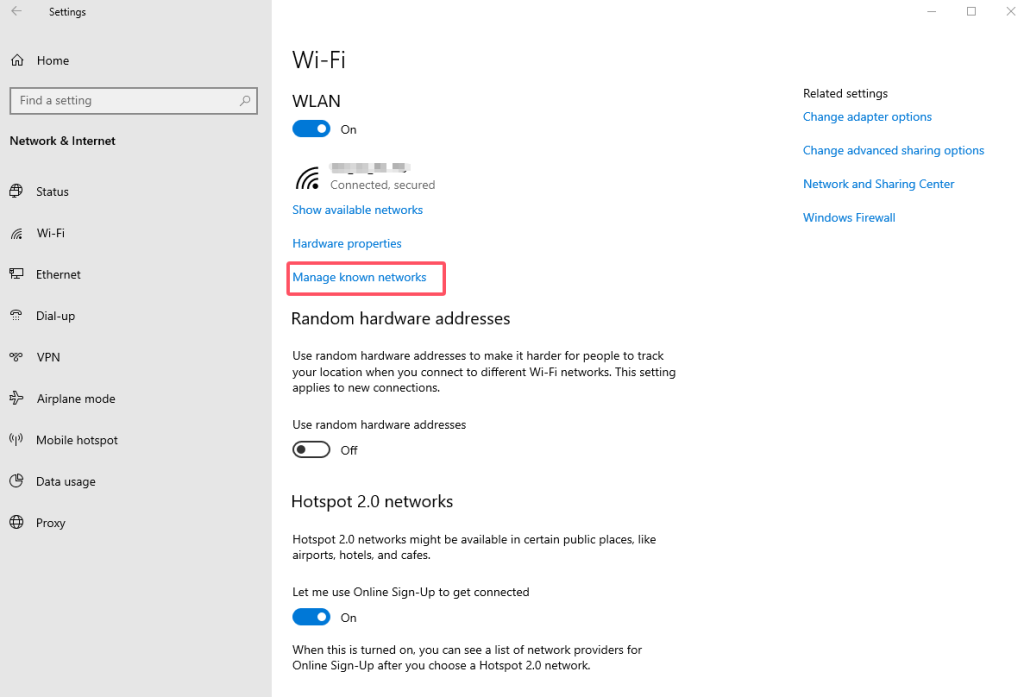 Windowsで新しいネットワークを追加する