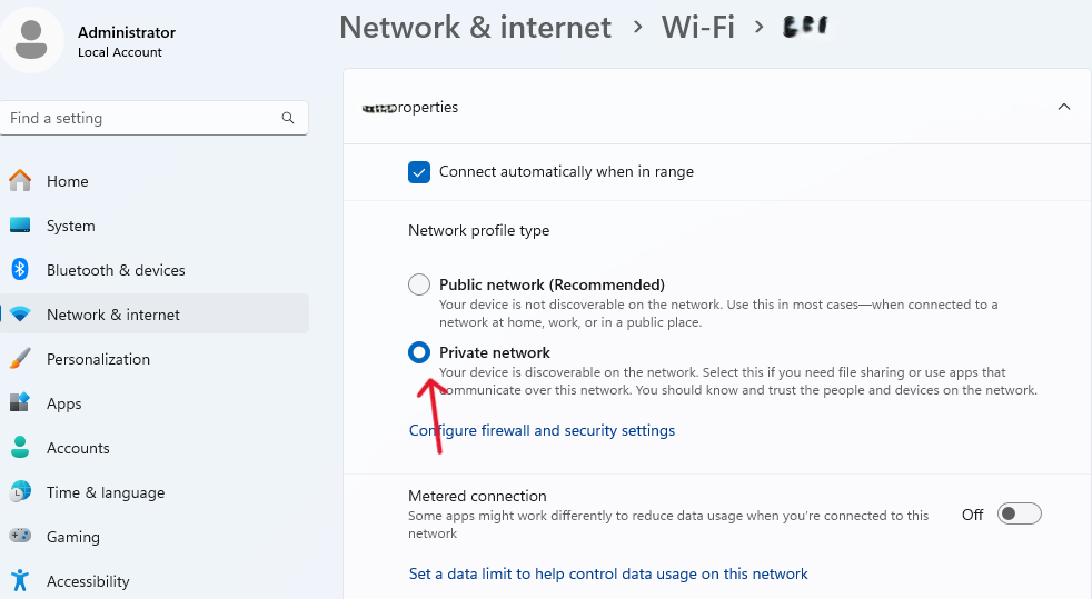 Windows 11에서 네트워크를 공용에서 개인으로 변경하기