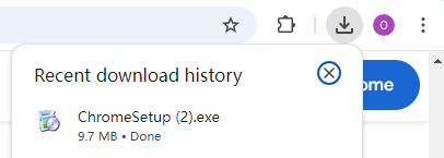 Нажмите «ChromeSetup.exe»