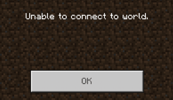 Minecraft에서 "월드에 연결할 수 없음"
