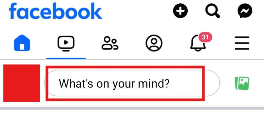 Click “What’s on your mind”