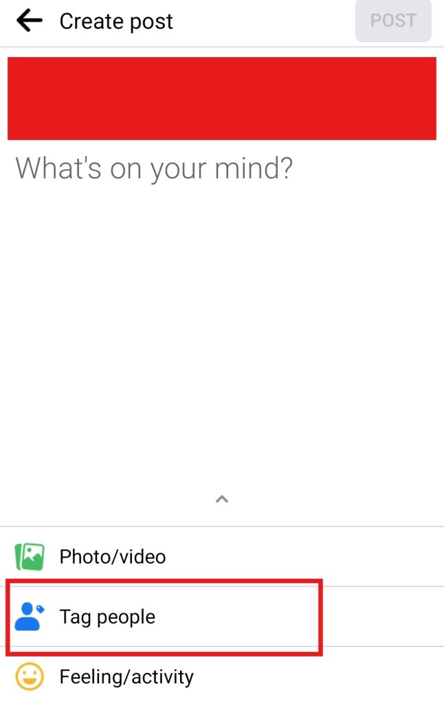 Select the “Tag people”