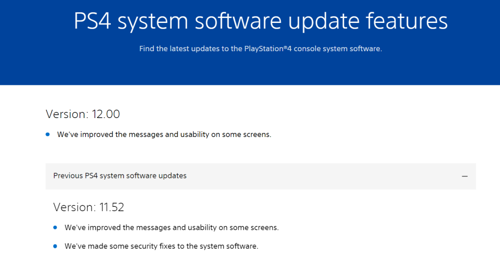 PS4 system software update features