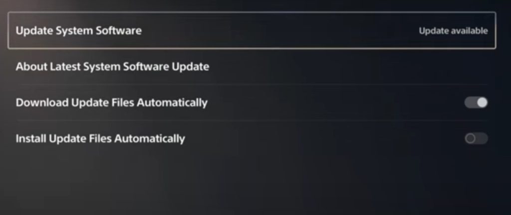 PS5 Обновить системное программное обеспечение