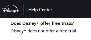 Сейчас нет бесплатной пробной версии Disney Plus