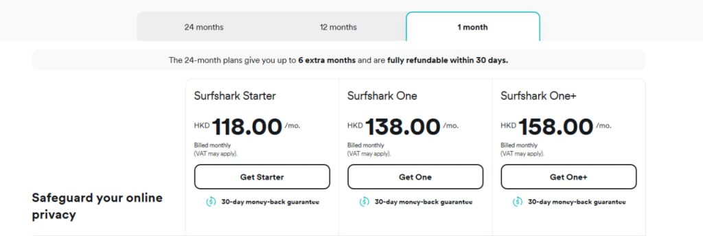 Surfshark цена