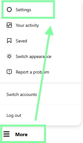 open "Settings"