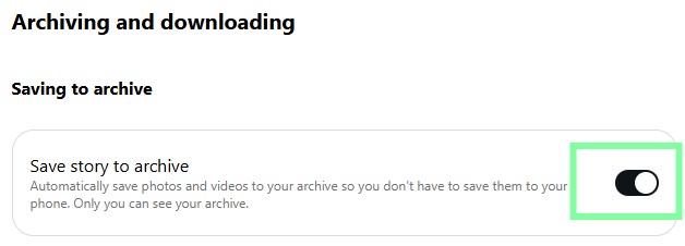 Open “Saving to archive”