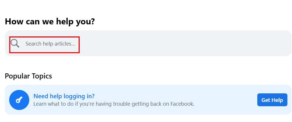 Facebook Help Center