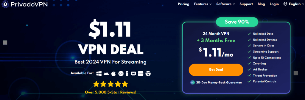 PrivadoVPN: Free VPN for Amazon Prime Video