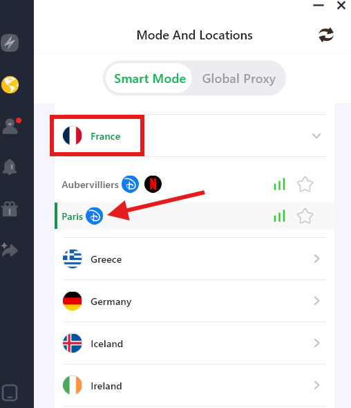Paris server in France