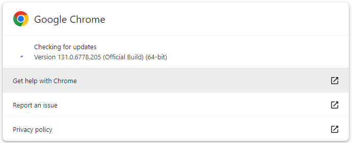 Update Google Chrome