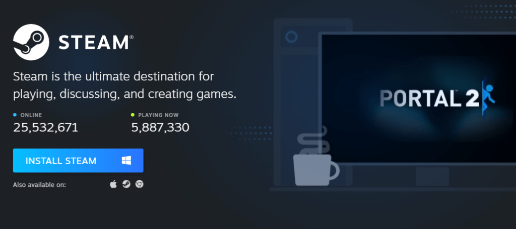 Steam Client download page