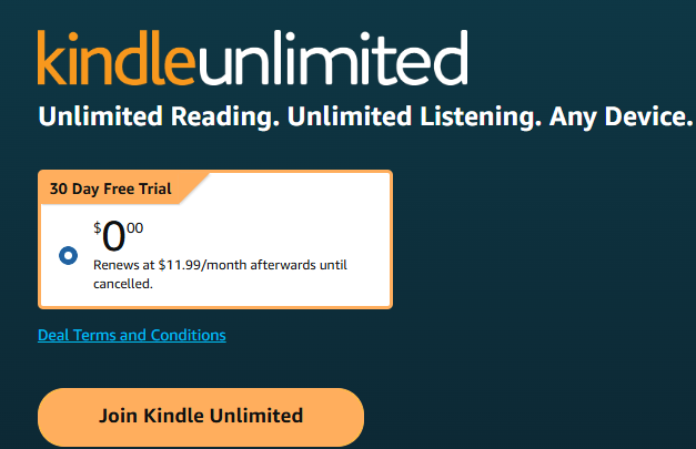 Kindle Unlimited free trial