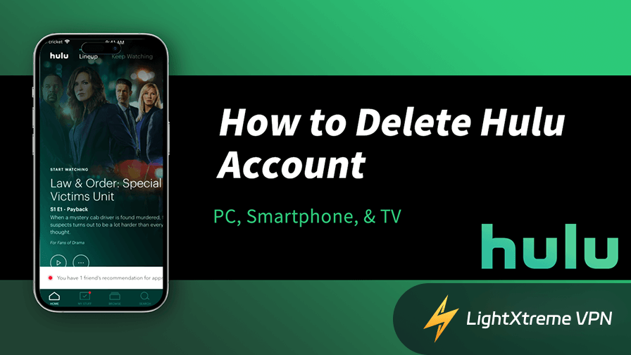 how to delete Hulu account