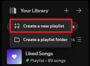 Click “Create a new playlist”