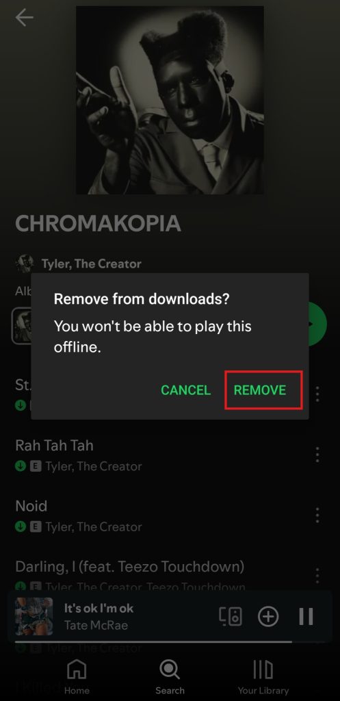 删除已下载的 Spotify 歌曲