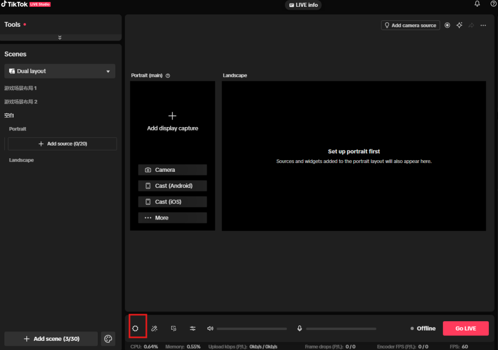 Setting Live Streaming Options