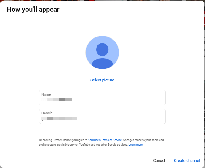 Create a YouTube Channel