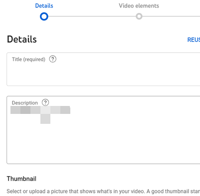 Add Details for the Uploaded Video