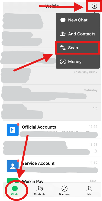 “Scan to pay” on WeChat