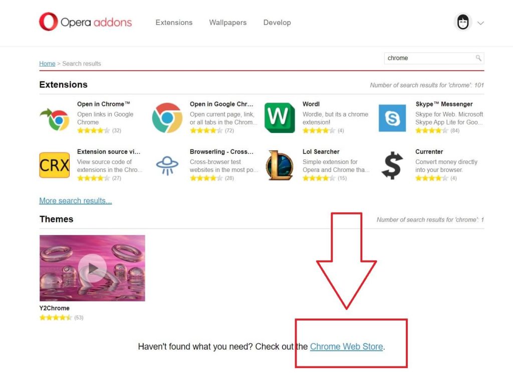 click “Chrome Web Store” at the bottom