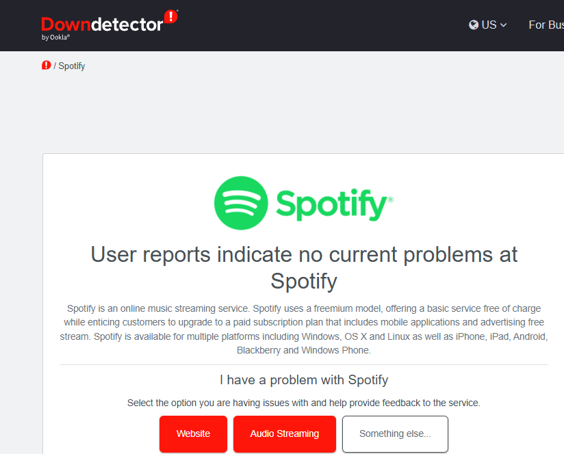 check if Spotify is down