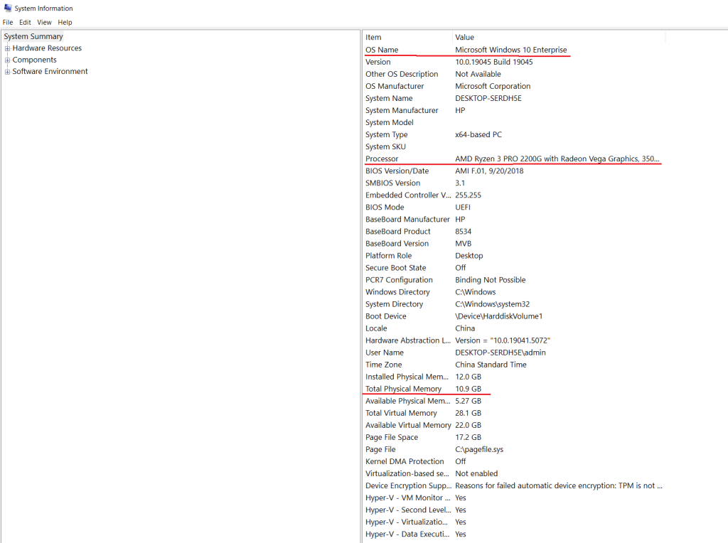 Check for Computer Specs in "System Information"