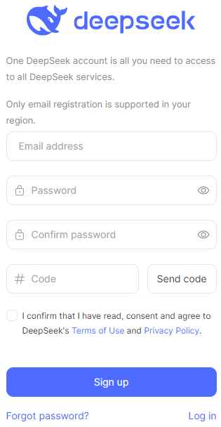 Create a New DeepSeek Account
