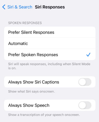 Siriの設定を確認する