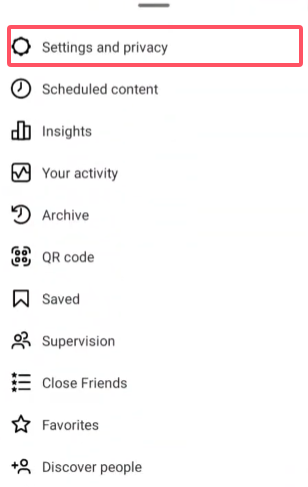 Settings and privacy