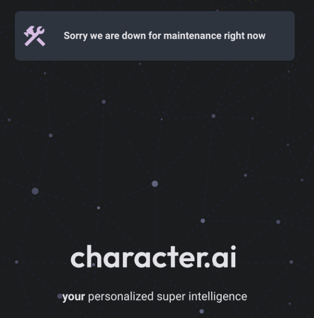 Character AI 应用页面:Character AI 宕机