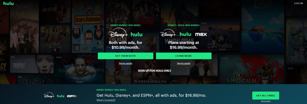 Hulu 订阅选项  