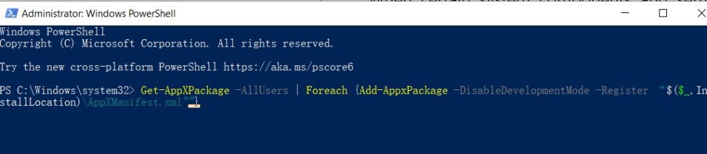 提供されたコマンドをPowerShellに貼り付ける