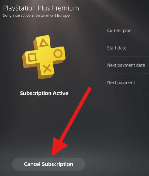 Cancel PlayStation Plus subscription on PS5