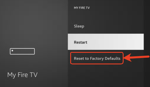 将 Fire TV Stick 恢复出厂设置