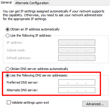Change DNS Servers