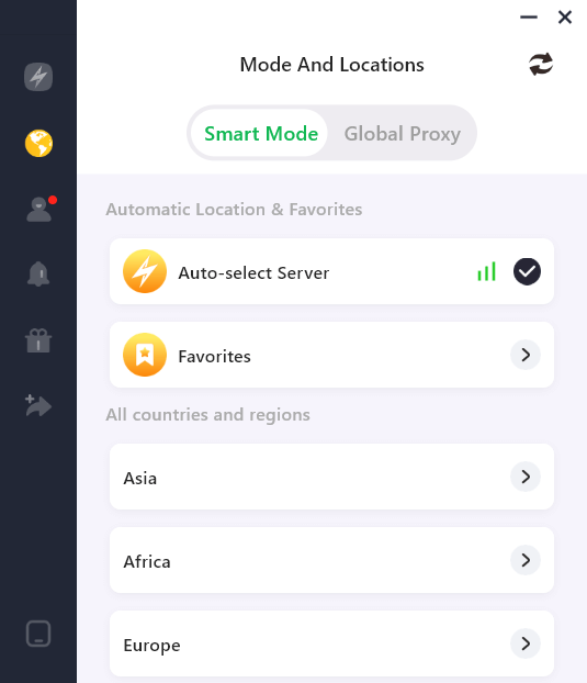 切换到不同的 VPN 服务器位置